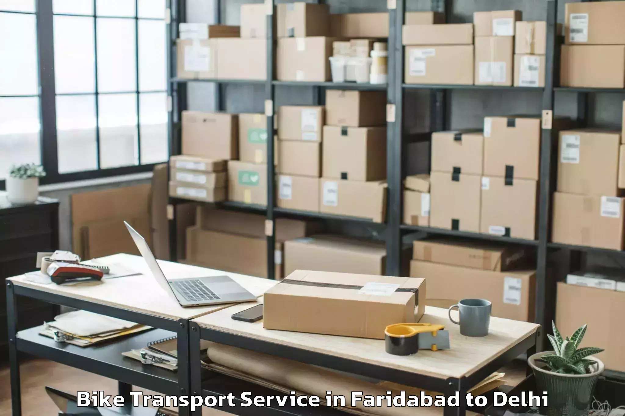 Trusted Faridabad to D Mall Paschim Vihar Bike Transport